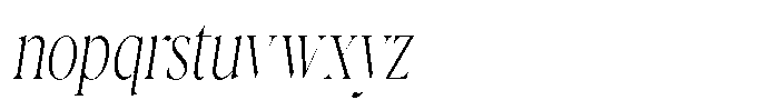 Casimo Thin Condensed Oblique Font LOWERCASE