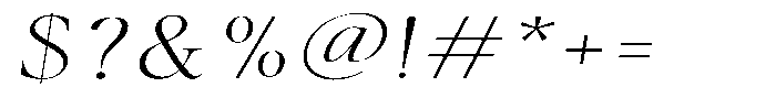 Casimo Thin Expanded Oblique Font OTHER CHARS