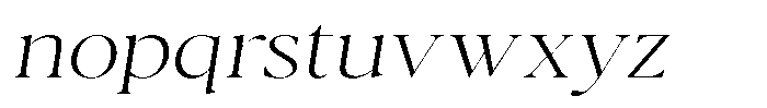 Casimo Thin Expanded Oblique Font LOWERCASE