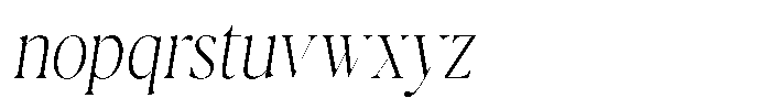 Casimo Thin Semi Condensed Oblique Font LOWERCASE