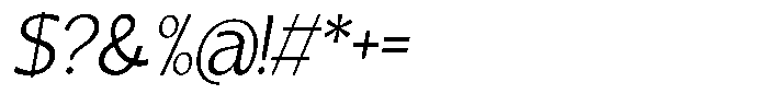Casiora Prime Condensed Oblique Font OTHER CHARS