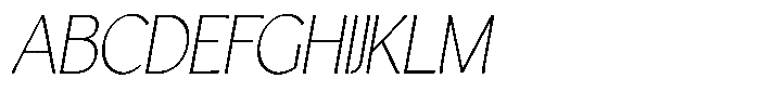 Casiora Prime Extra Light Condensed Oblique Font UPPERCASE