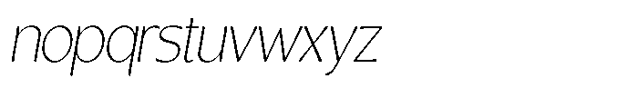 Casiora Prime Extra Light Condensed Oblique Font LOWERCASE