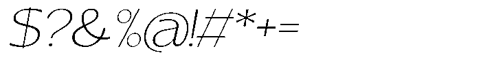 Casiora Prime Extra Light Expanded Oblique Font OTHER CHARS