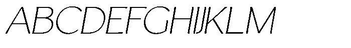 Casiora Prime Extra Light Expanded Oblique Font UPPERCASE