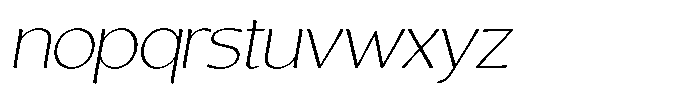 Casiora Prime Extra Light Expanded Oblique Font LOWERCASE