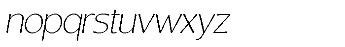 Casiora Prime Extra Light Oblique Font LOWERCASE