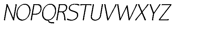 Casiora Prime Light Condensed Oblique Font UPPERCASE