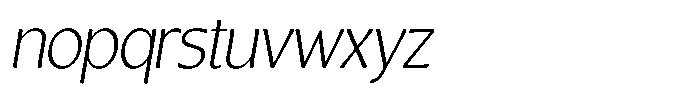 Casiora Prime Light Condensed Oblique Font LOWERCASE