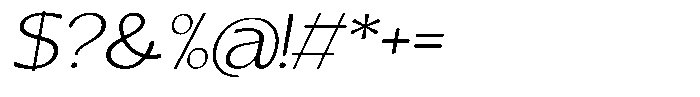 Casiora Prime Light Expanded Oblique Font OTHER CHARS