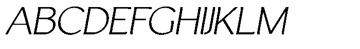Casiora Prime Light Expanded Oblique Font UPPERCASE
