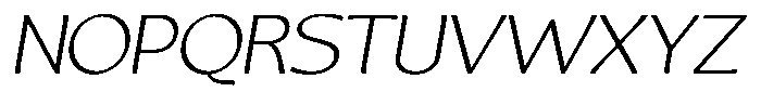 Casiora Prime Light Expanded Oblique Font UPPERCASE