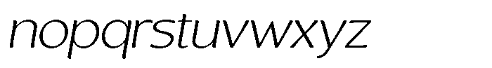 Casiora Prime Light Expanded Oblique Font LOWERCASE