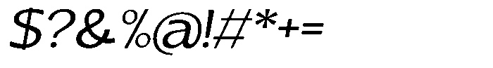 Casiora Prime Medium Expanded Oblique Font OTHER CHARS