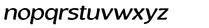 Casiora Prime Semi Bold Expanded Oblique Font LOWERCASE