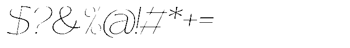 Casiora Prime Thin Expanded Oblique Font OTHER CHARS