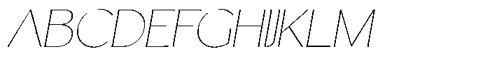Casiora Prime Thin Expanded Oblique Font UPPERCASE