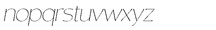 Casiora Prime Thin Expanded Oblique Font LOWERCASE