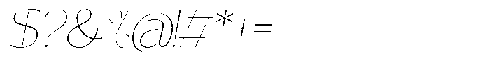 Casiora Prime Thin Oblique Font OTHER CHARS