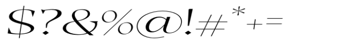 Casta Extra Light Expanded Slanted Font OTHER CHARS