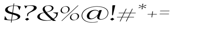 Casta Light Expanded Slanted Font OTHER CHARS