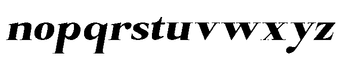 Castlon Black Contrast Expanded Slanted Font LOWERCASE