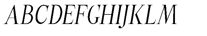 Castlon Contrast Condensed Slanted Font UPPERCASE