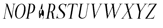 Castlon Contrast Condensed Slanted Font UPPERCASE