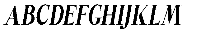 Castlon Extra Bold Contrast Condensed Slant Font UPPERCASE