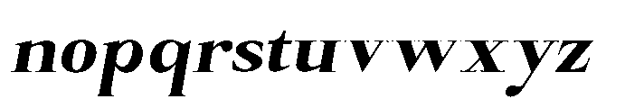 Castlon Extra Bold Contrast Exp Slant Font LOWERCASE