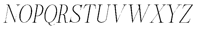 Castlon Extra Light Condensed Slanted Font UPPERCASE