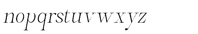 Castlon Extra Light Condensed Slanted Font LOWERCASE