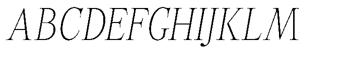 Castlon Extra Light Contrast Condensed Slant Font UPPERCASE