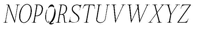 Castlon Extra Light Contrast Condensed Slant Font UPPERCASE