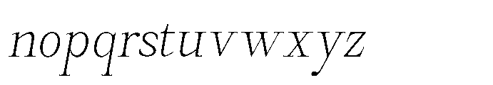 Castlon Extra Light Contrast Condensed Slant Font LOWERCASE