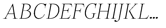 Castlon Extra Light Contrast Exp Slant Font UPPERCASE