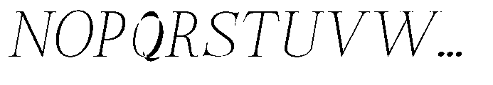 Castlon Extra Light Contrast Exp Slant Font UPPERCASE