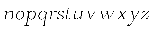 Castlon Extra Light Contrast Exp Slant Font LOWERCASE