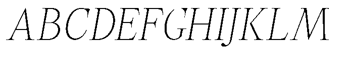 Castlon Extra Light Contrast Slanted Font UPPERCASE