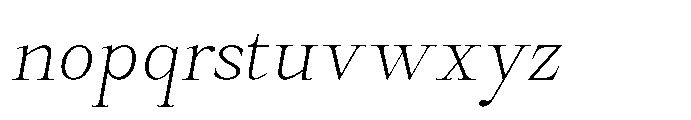 Castlon Extra Light Contrast Slanted Font LOWERCASE