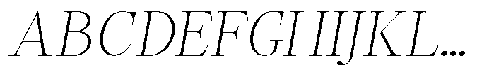 Castlon Extra Light Expanded Slanted Font UPPERCASE