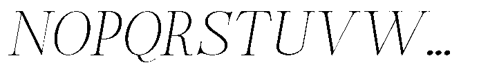 Castlon Extra Light Expanded Slanted Font UPPERCASE