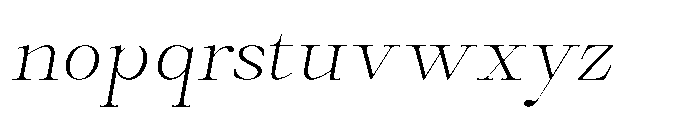 Castlon Extra Light Expanded Slanted Font LOWERCASE