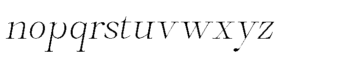 Castlon Extra Light Slanted Font LOWERCASE
