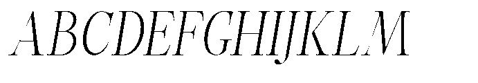 Castlon Light Condensed Slanted Font UPPERCASE