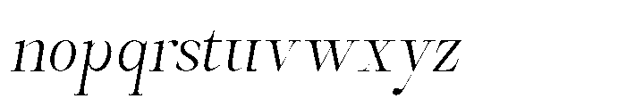 Castlon Light Condensed Slanted Font LOWERCASE