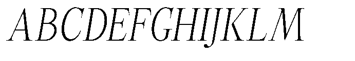 Castlon Light Contrast Condensed Slant Font UPPERCASE
