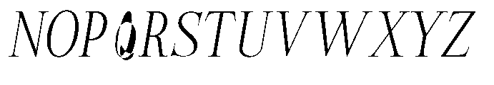 Castlon Light Contrast Condensed Slant Font UPPERCASE