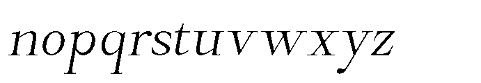 Castlon Light Contrast Slanted Font LOWERCASE