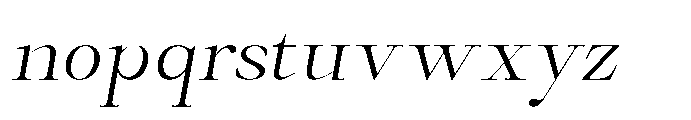 Castlon Light Expanded Slanted Font LOWERCASE